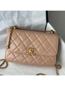 Chanel Quilted Calfskin Small Flap Bag with Adjustable Strap AS2649 Apricot 2021 TOP