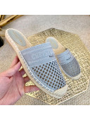 Dior Granville Espadrille Mules in Light Blue Mesh Embroidery 2020