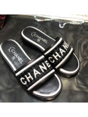 Chanel Embroidered Slide Sandals G34826 Black 2021