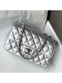 Chanel Metallic Lambskin Classic Mini Bag A69900 Silver 2021