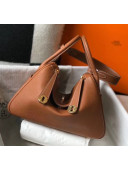 Hermes Lindy 30cm Bag In Togo Calfskin Leather Brown 2020