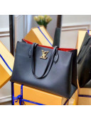 Louis Vuitton Lockme Shopper Tote Bag in Grained Leather M57345 Black 2021