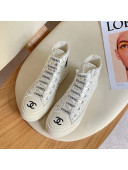 Chanel x Converse Canvas Pearl Allover High-top Sneakers White/Black 2021