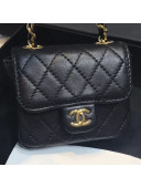 Chanel Quilting Lambskin Super Mini Waist Bag Black 2019