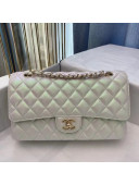 Chanel Iridescent Lambskin Classic Medium Flap Bag A01112 White 2021  