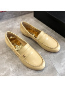 Chanel Lambskin Chain Flat Loafers G35631 Beige 2020
