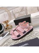 Chanel Suede Strap Flat Sandals Pink 2022 21