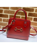 Gucci Leather 1955 Horsebit Small Top Handle Bag 621220 Red  2020