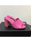 Chanel Patent Calfskin Slide Sandals 8.5cm G38688 Pink 2022 