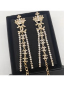 Chanel Crown Tassel Long Earrings 2021