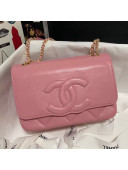 Chanel Wave Lambskin Flap Bag Pink 2021