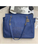 Chanel Vintage CC Denim Shopping Bag Blue/Gold 2021