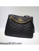 Gucci GG Marmont Leather Tote Bag 453569 Black 2021