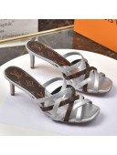 Louis Vuitton Revival Strap Heel Slide Sandals 6.5cm Silver 2021