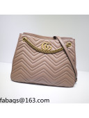 Gucci GG Marmont Leather Tote Bag 453569 Nude 2021