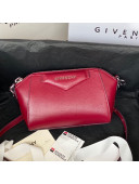 Givenchy Antigona Nano Goatskin Shoulder Bag Burgundy 2020