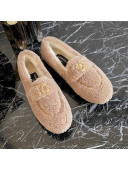 Chanel Shearling Wool Flat Loafers Beige 2020