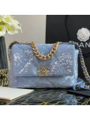 Chanel Sequins Chanel 19 Small/Large Flap Bag AS1160/AS1161 Sky Blue 2021