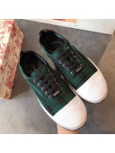 Dior Wool Check Canvas Sneakers Green 2019