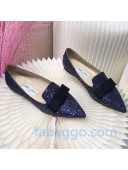 Jimmy Choo Gabie Glitter Sequins Pointy Toe Flat Ballerinas with Bow 04 2020