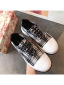 Dior Wool Check Canvas Sneakers Grey 2019