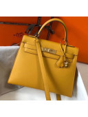 Hermes Kelly 28cm Top Handle Bag in Epsom Leather Ginger 2020
