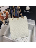 Chanel Grained Calfskin Small Shopping Bag AS2359 White 2021