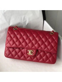 Chanel Lambskin Classic Medium Flap Bag A01112 Burgundy/Gold 2021