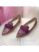 Jimmy Choo Gabie Glitter Sequins Pointy Toe Flat Ballerinas with Bow 07 2020
