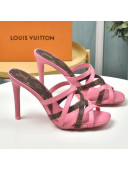 Louis Vuitton Revival Strap Heel Slide Sandals 10cm Pink 2021