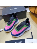 Chanel Suede Sneakers G38501 Pink/Green 2021 111121