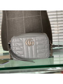 Gucci GG Marmont Geometric Leather Mini Shoulder Bag 634936 Dark Grey 2021