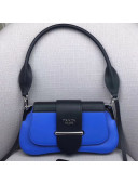 Prada Sidonie Leather Shoulder Saddle Bag 1BD168 Blue 2019