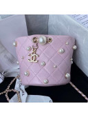 Chanel Lambskin Mini Drawstring Bucket Bag AS2518 Pink 2021