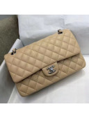 Chanel Lambskin Classic Medium Flap Bag A01112 Apricot/Silver 2021