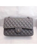 Chanel Lambskin Classic Medium Flap Bag A01112 Gray/Silver 2021