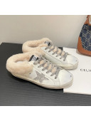 Golden Goose GGDB Super-Star Calfskin and Shearling Sneakers Mules White 2021