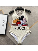 Gucci x Mickey Mouse One-Piece Swimwear White 2021