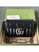 Gucci GG Marmont Geometric Leather Super Mini Bag 476433 Black 2021
