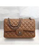 Chanel Lambskin Classic Medium Flap Bag A01112 Brown/Silver 2021