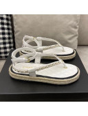 Chanel Lambskin Flat Thong Sandals G36921 White 2020