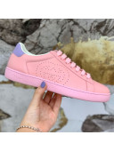Gucci Leather Ace Sneakers ‎‎with Interlocking G Pink/Purple 2020 (For Women and Men)