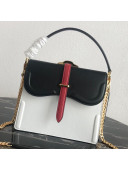 Prada Belle Leather Top Handle Bag 1BN004 White/Black/Red 2019