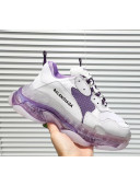 Balenciaga Triple S Clear Outsole Sneakers White/Purple 2019