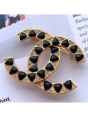Chanel Black Triangle Resin Stones CC Brooch AB1804 2019