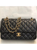 Chanel Lambskin Classic Medium Flap Bag A37587 Black/Gold 2021