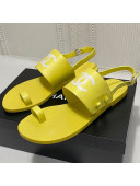 Chanel Calfskin Thong Flat Sandals G36885 Yellow 2021