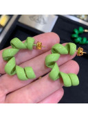 Bottega Veneta Shiny Twist Earrings Green 2021