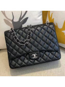 Chanel Lambskin Classic Maxi Flap Bag A58601 Black/Silver 2021