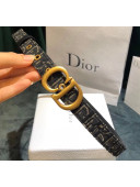 Dior Oblique Canvas & Calfskin Belt With CD Buckle Black 07 2020